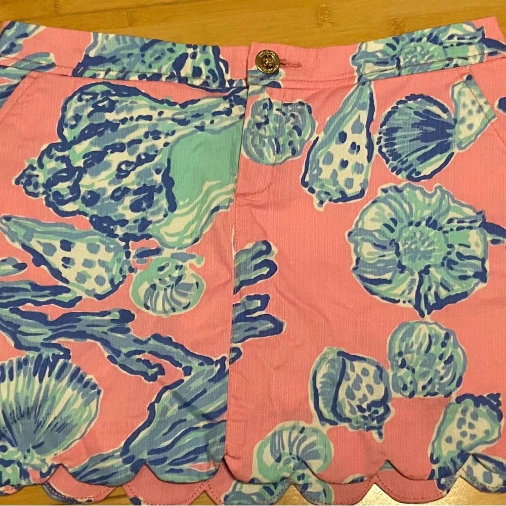 Lilly Pulitzer Colette Skort | Pink Pout Barefoot Princess Scalloped Hem Size 6 - Picture 2 of 8